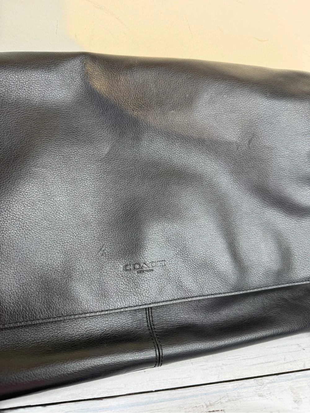 Coach Black Leather Messenger Satchel
